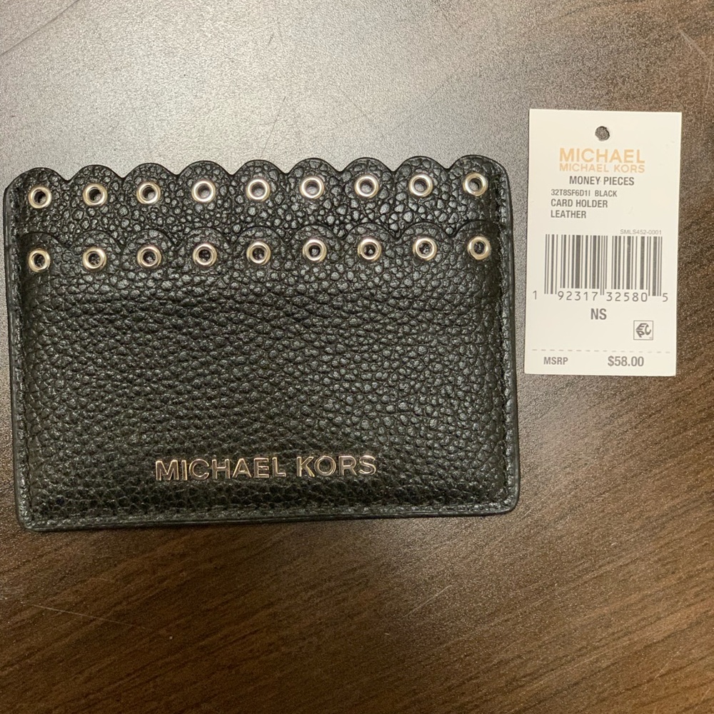 MICHAEL Michael Kors Scalloped Leather Card Case